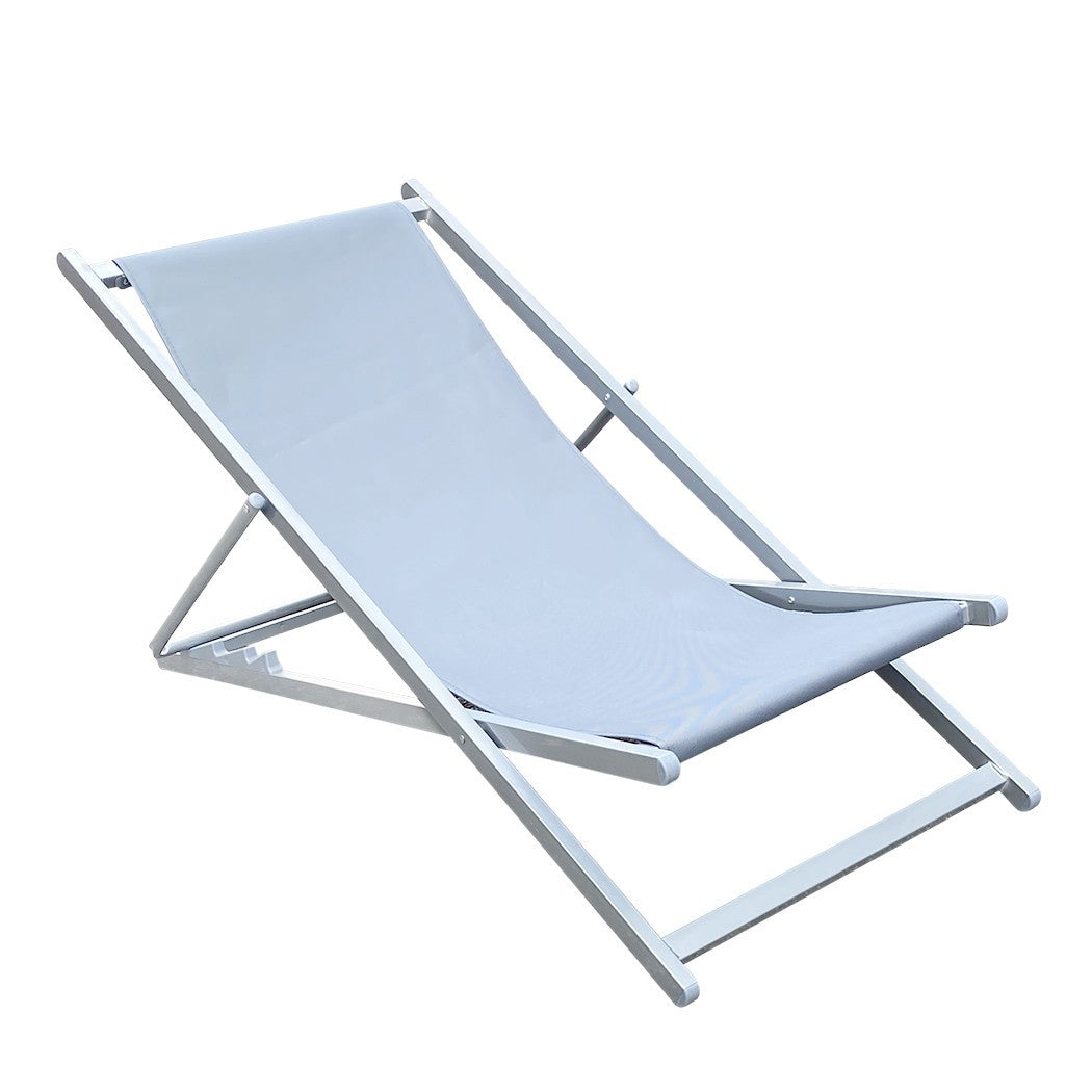 Chaise longue plage MATERA 3 Positions Pliable Structure en Fer et Tissu Oxford