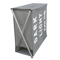 Panier Porte-linge 3 Compartiments Division des Vêtements Clairs Foncés Colorés