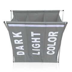 Panier Porte-linge 3 Compartiments Division des Vêtements Clairs Foncés Colorés