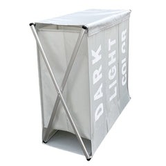 Panier Porte-linge 3 Compartiments Division des Vêtements Clairs Foncés Colorés