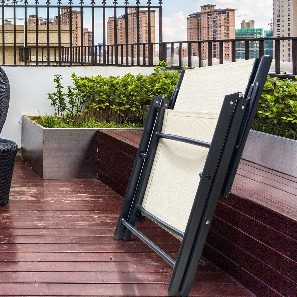 Chaise Relax longue réglable tissu textile pour extérieur Ameublement du jardin