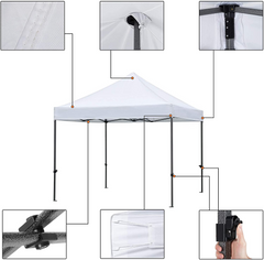 Gazebo A Accordéon Refermable Polyvalent 3x3 Mt EasyFlex De Jardin BLANC