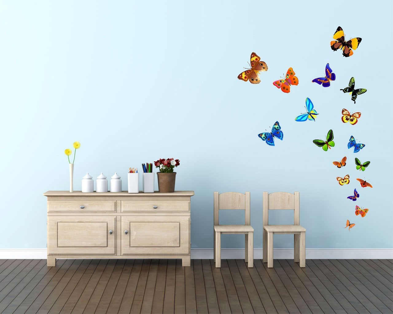 Kit 12 papillons 3D - sticker muraux différente couleur -décoration de la maison