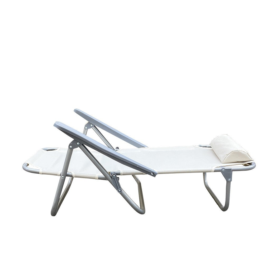 Chaise longue Inclinable Plage FUBUCA Structure en fer avec coussin