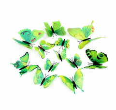 Kit 12 papillons 3D - sticker muraux différente couleur -décoration de la maison