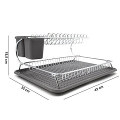 Égouttoir à double plancher en acier 385741 Plateau et compartiment Couverts