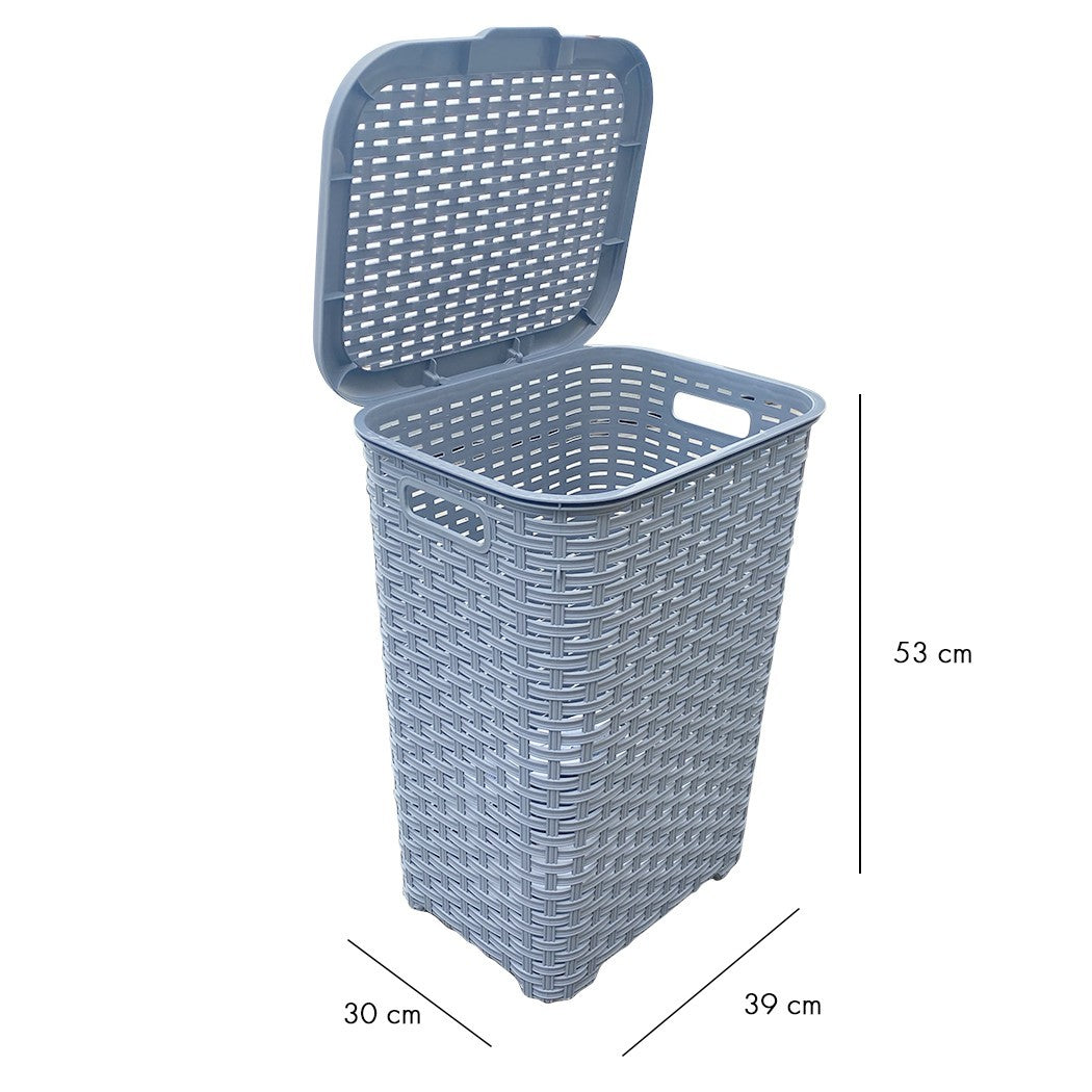 Ensemble 3pcs Accessoires De Bain Rattan 304643 Panier Linge Poubelle Poubelle