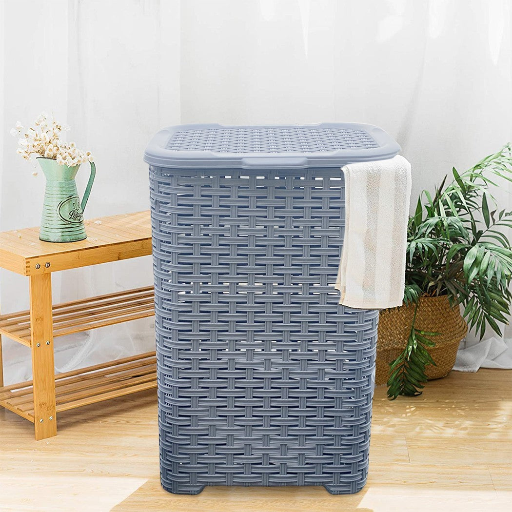 Ensemble 3pcs Accessoires De Bain Rattan 304643 Panier Linge Poubelle Poubelle