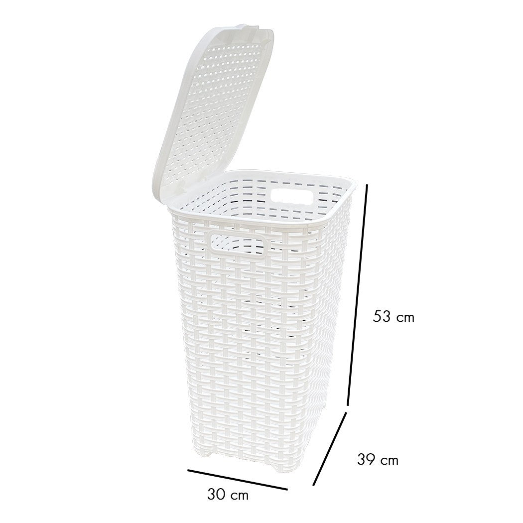 Ensemble 3pcs Accessoires De Bain Rattan 304636 Panier Linge Poubelle Poubelle