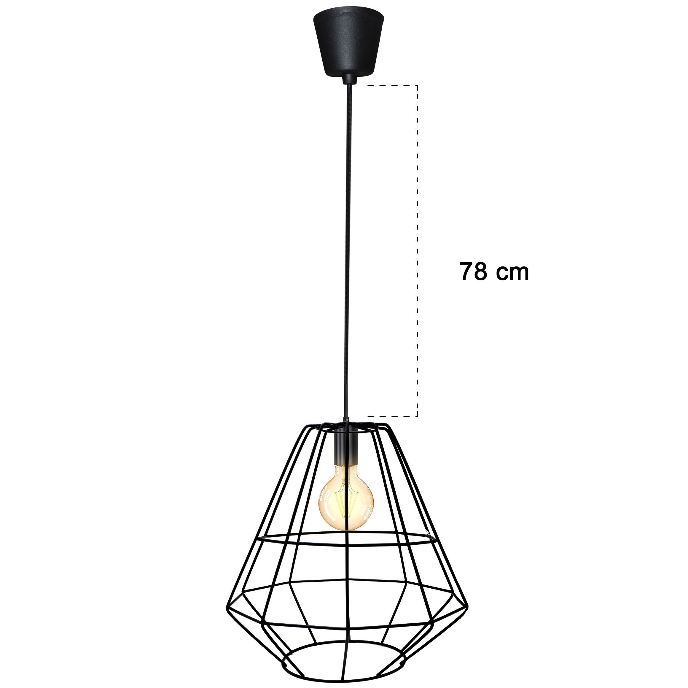 Lustre suspendu industriel rétro 019844 Lampe Métal Noir Forja