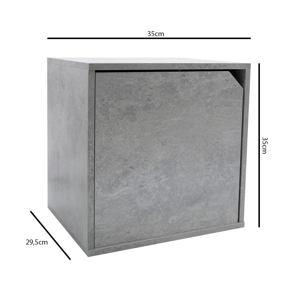Cube Modulaire Bibliothèque 13232 Ciment frêne avec porte ouvrable CUBE STACK