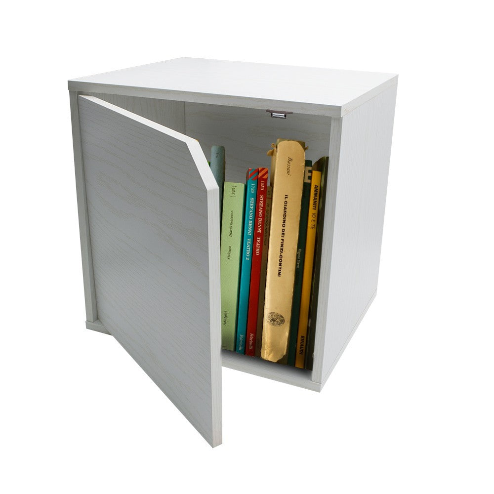 Cube Modulaire Bibliothèque 13232 Ciment frêne avec porte ouvrable CUBE STACK