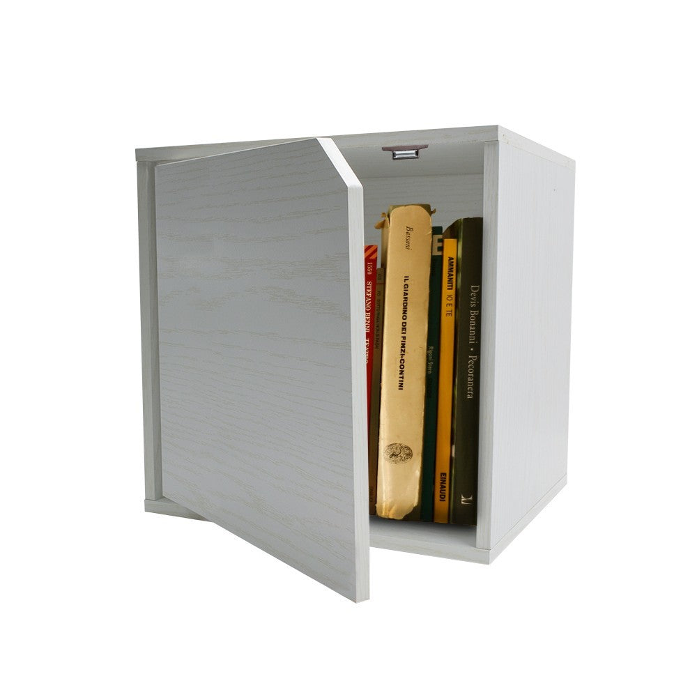 Cube Modulaire Bibliothèque 13232 Ciment frêne avec porte ouvrable CUBE STACK