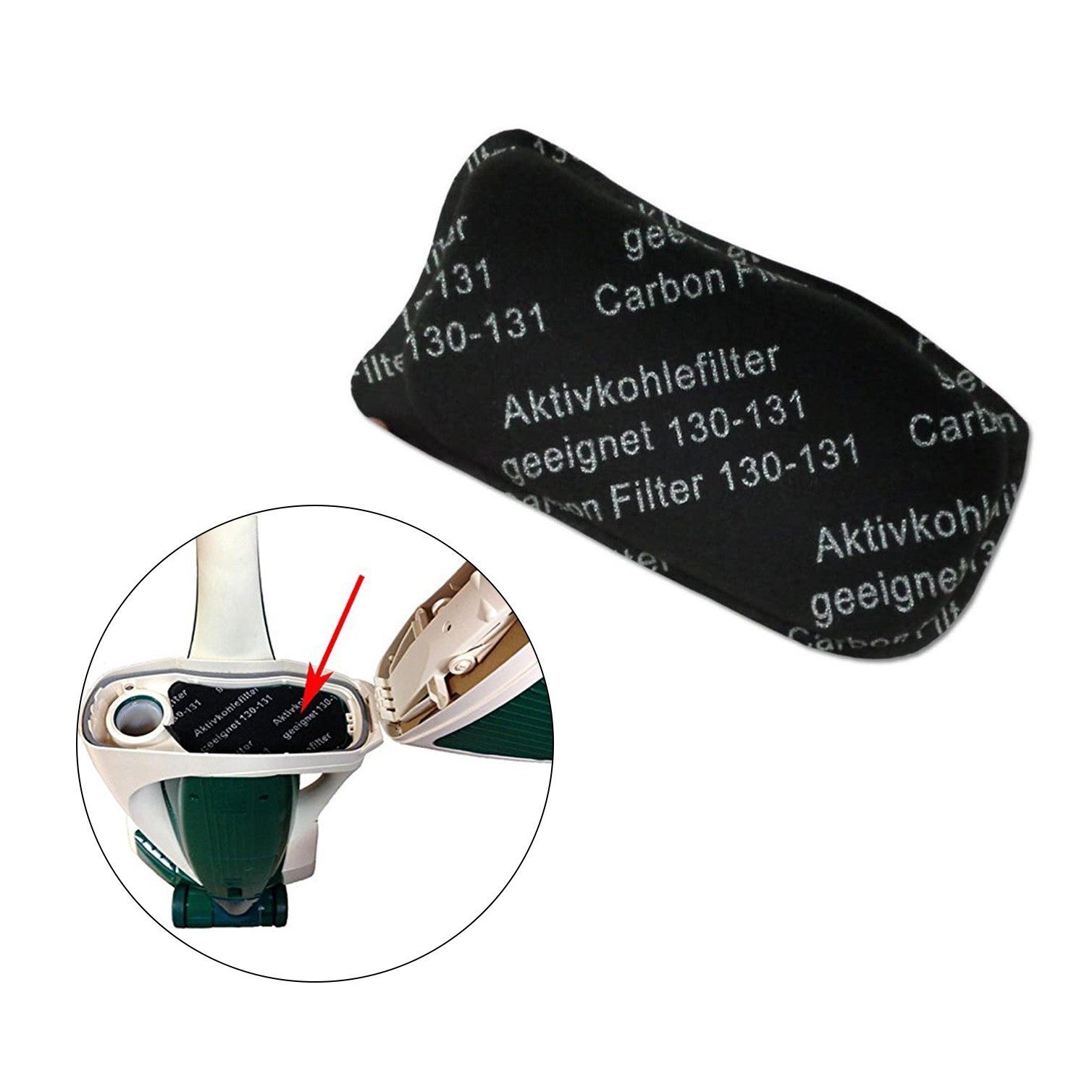 Filtre Anti-odeur Charbon Actif LFC130 Compatible pour kobold Modèle VK130-31
