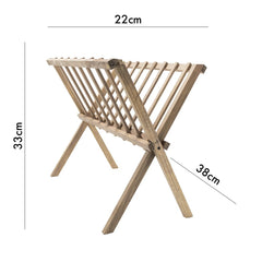 Organisateur porte-magazines au sol en bois foncé refermable 22x38xH33 cm