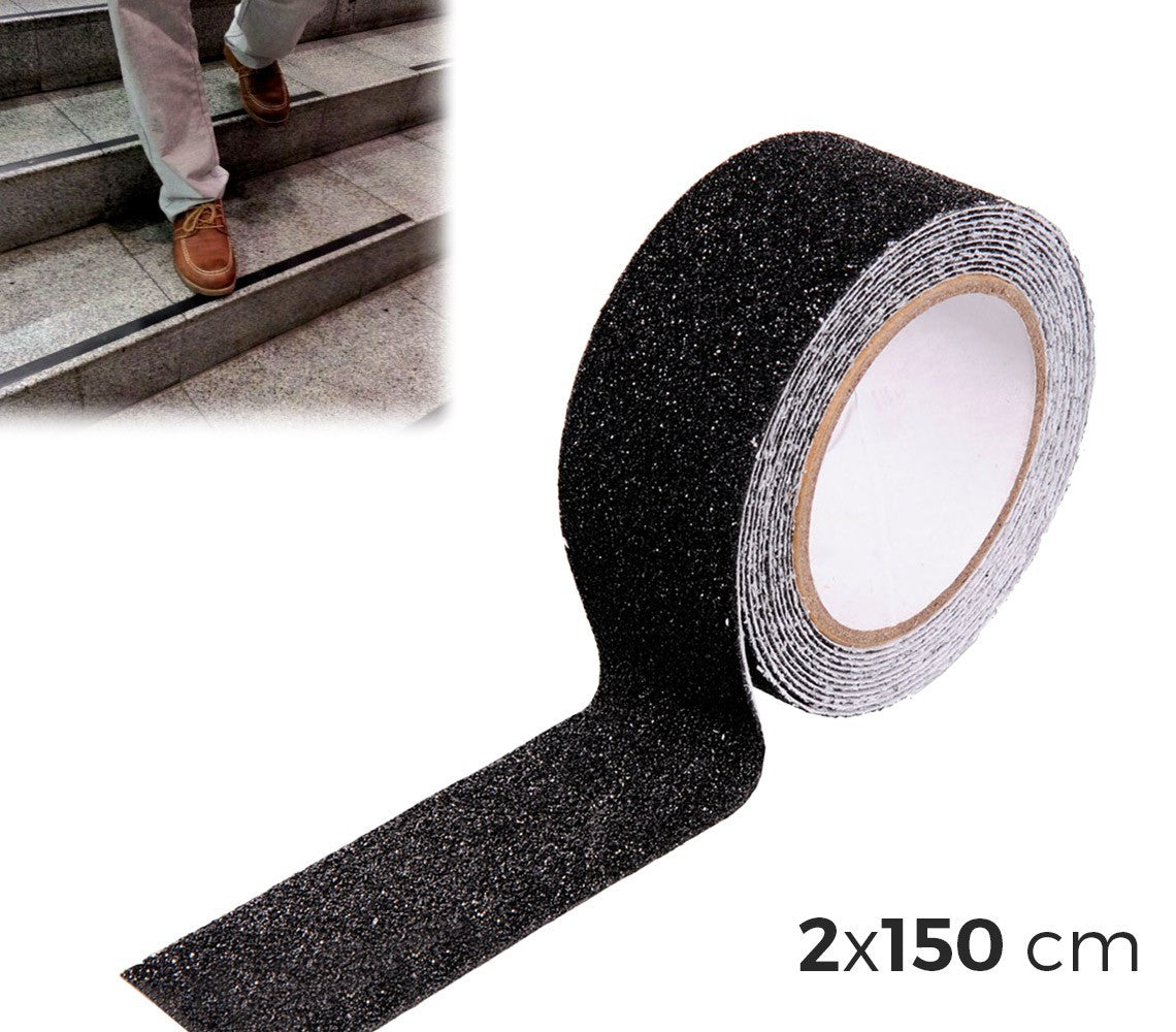 Ruban antidérapant 749345 pour escaliers marches noir 2 x 150 cm