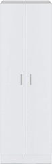 Armoire polyvalente À Colonne avec 2 Portes et 7 Étagères Blanc 59x37x180cm