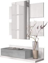 Meuble d’entrée 265797 Tekkan Tiroir et Miroir Design Moderne 75x29x116