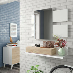 Meuble d’entrée 265797 Tekkan Tiroir et Miroir Design Moderne 75x29x116