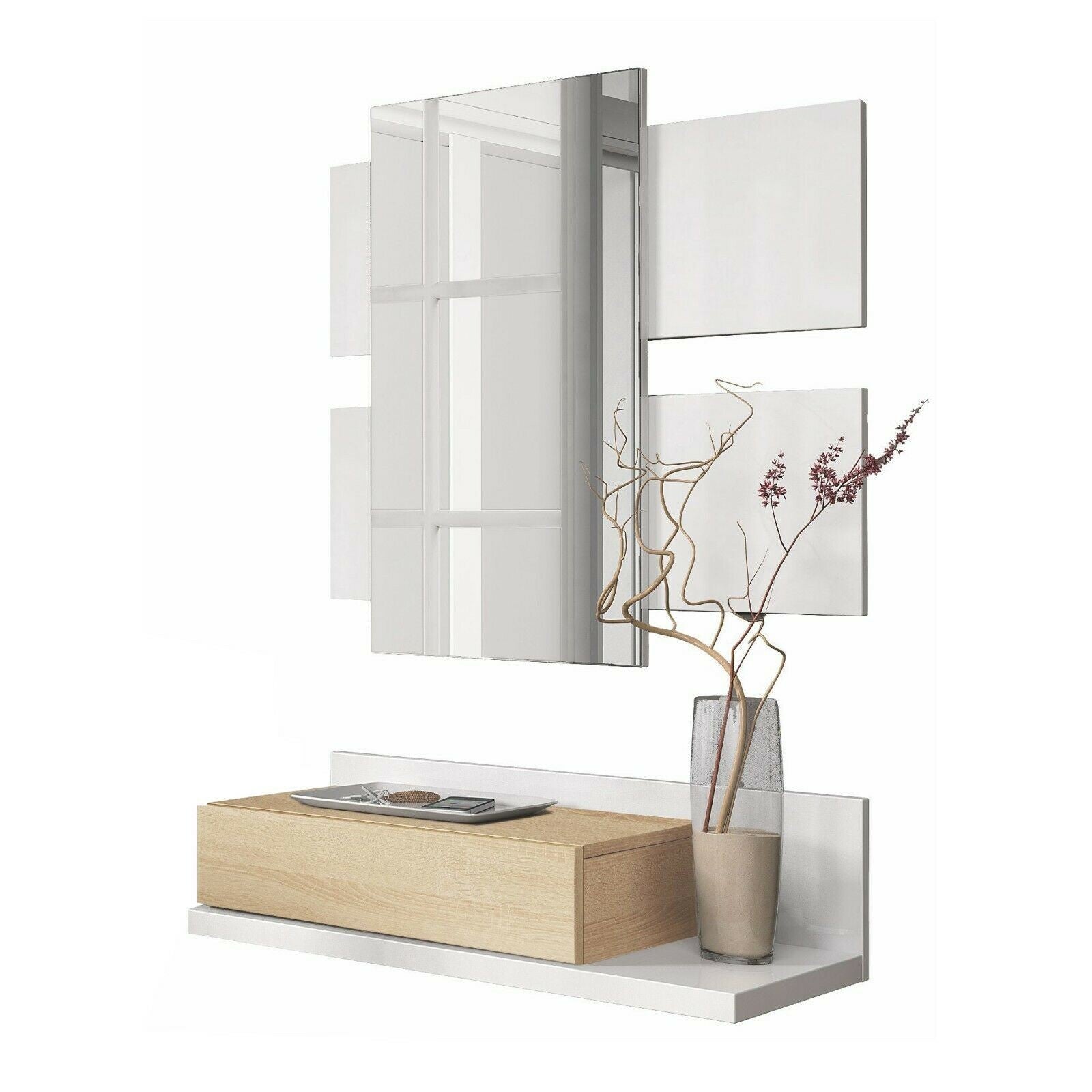 Meuble d’entrée 265797 Tekkan Tiroir et Miroir Design Moderne 75x29x116