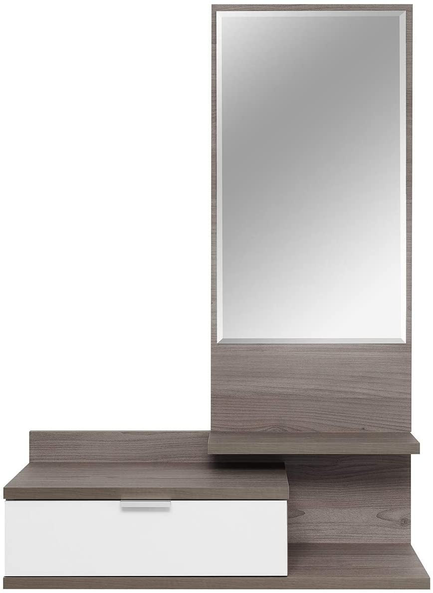 Meuble d’entrée Dahlia avec tiroir et miroir de style moderne 116x81x29 cm