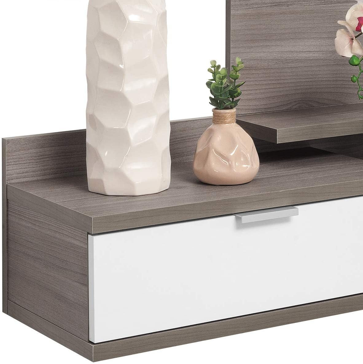 Meuble d’entrée Dahlia avec tiroir et miroir de style moderne 116x81x29 cm
