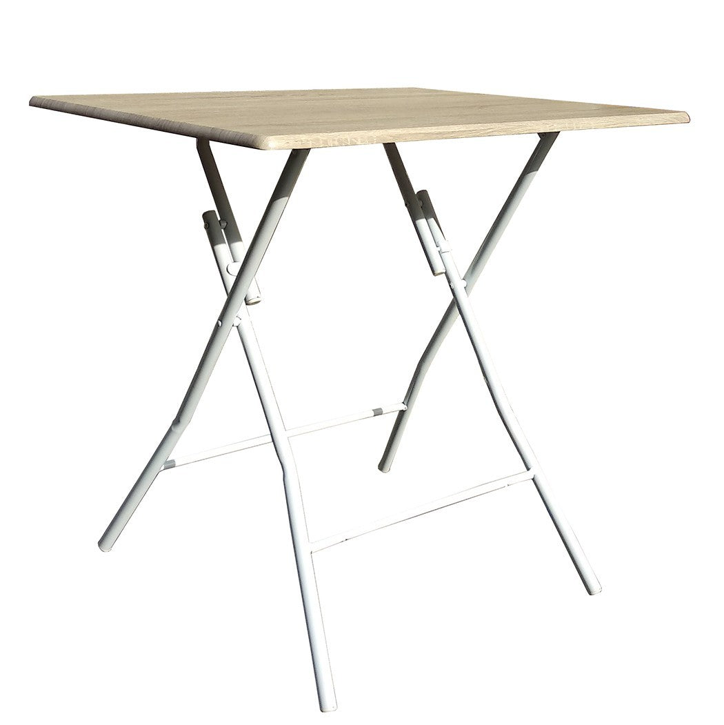 Table pliante En acier peint Bingo 80 et dessus en bois 80x60xH72 cm