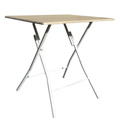 Table pliante En acier peint Bingo 80 et dessus en bois 80x60xH72 cm