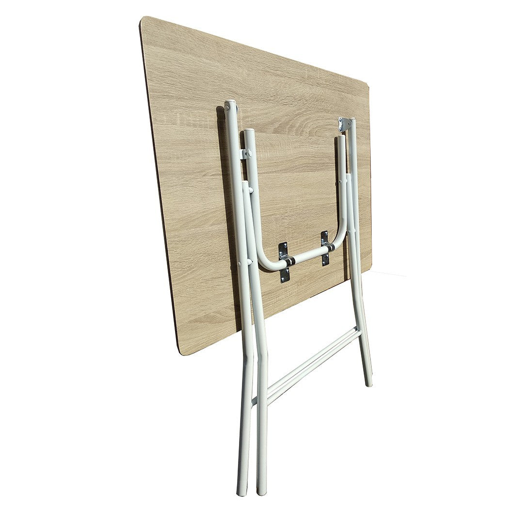 Table pliante En acier peint Bingo 80 et dessus en bois 80x60xH72 cm