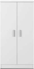 Étagère à Chaussures mobile Armoire 2 Portes 7 Étagères en bois blanc 108x55x36