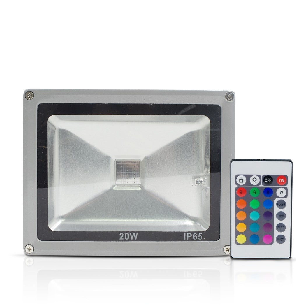 Phare led extérieur 20W pour le sol avec télécommande change de couleur RGB