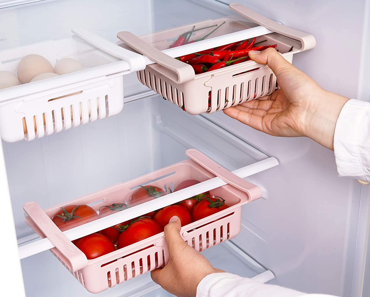 Tiroir Organisateur extensible en plastique multi-utilisation réfrigérateur