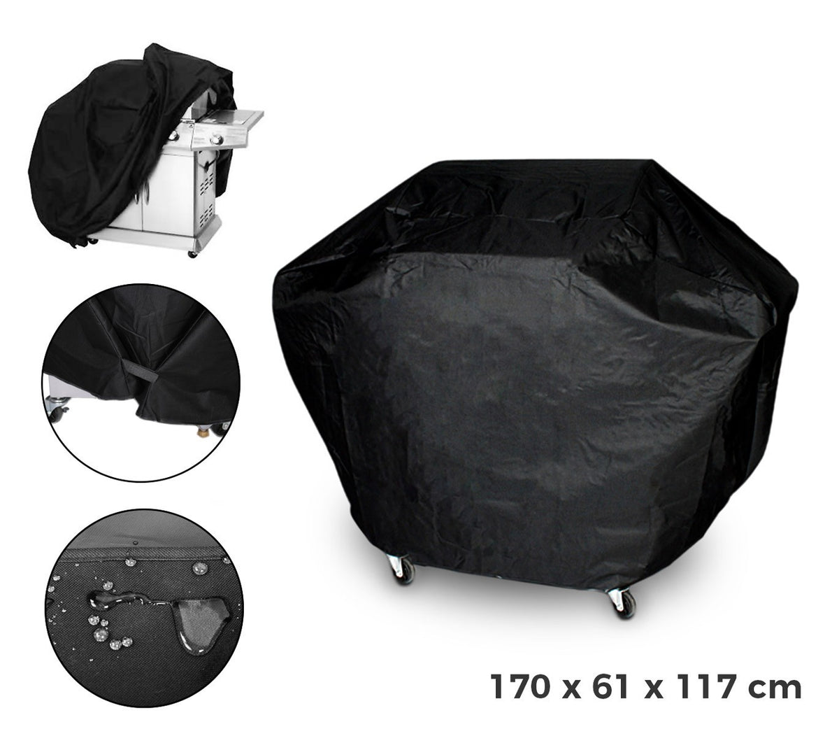4217 Housse de protection pour barbecue tissu imperméable 170 x 61 x 117 cm