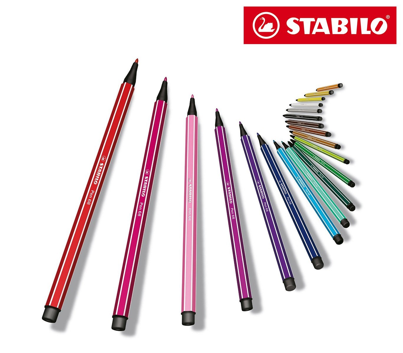 6850-6 Boîte métal de 50 feutres Stabilo Pen 68 trait 1 mm couleurs assorties