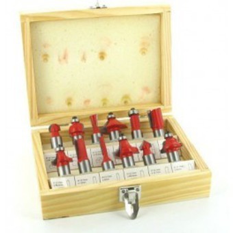 Coffret assortiment 12 pièces mèches de défonceuse pour pantographe tige 8 mm