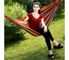 Hamac coton couleur extérieure 276 846 200 L. x P. 80 cm avec sac