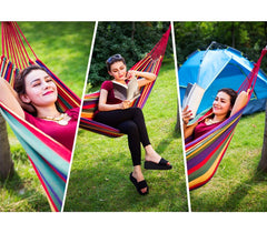 Hamac coton couleur extérieure 276 846 200 L. x P. 80 cm avec sac