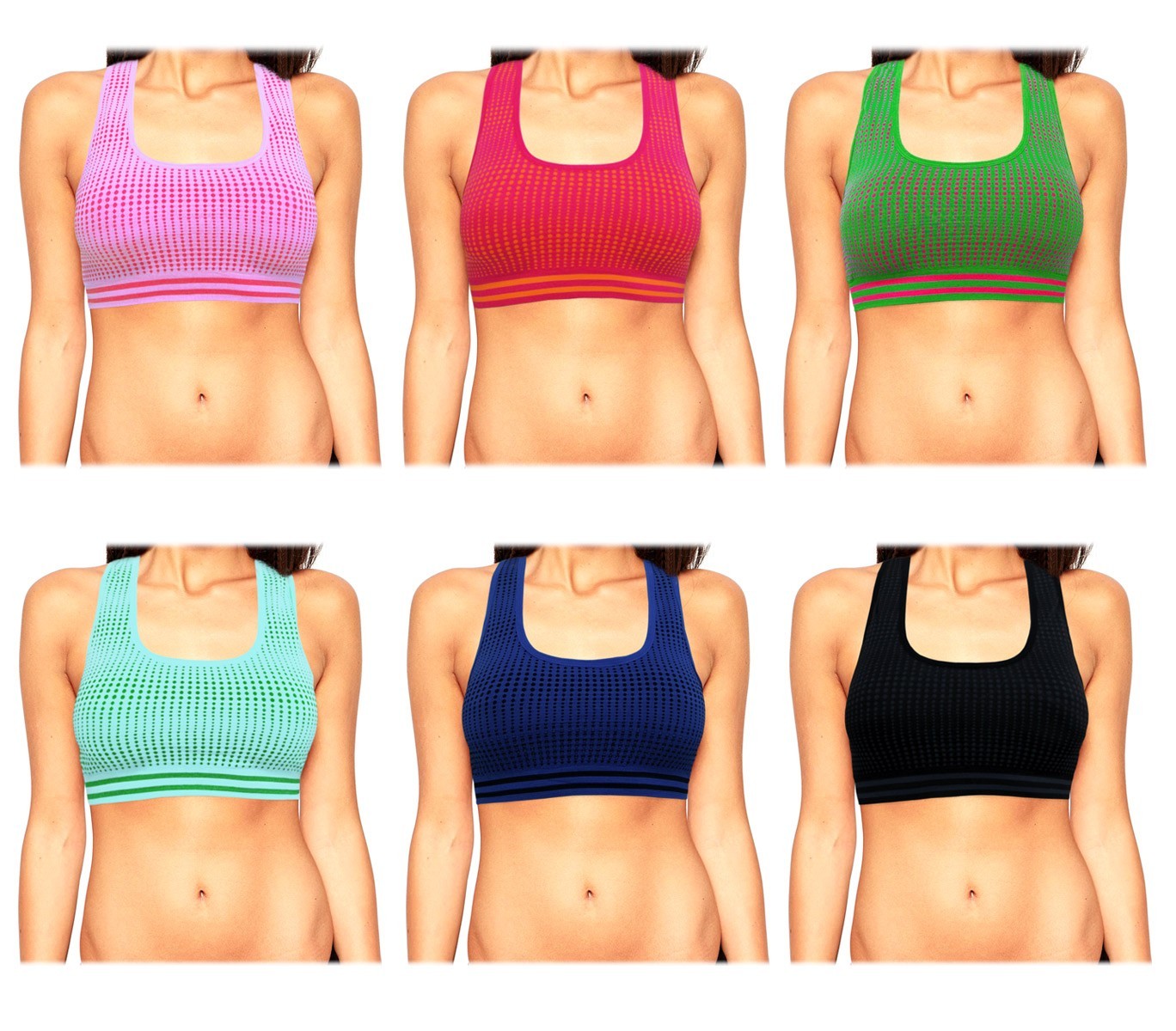 Ensemble de 3 soutiens gorge de sport - Brassière - mod. ASHLEY