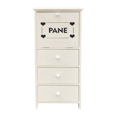 Armoire porte-pain en bois 90x40x29 avec 3 tiroirs et contenant de pain