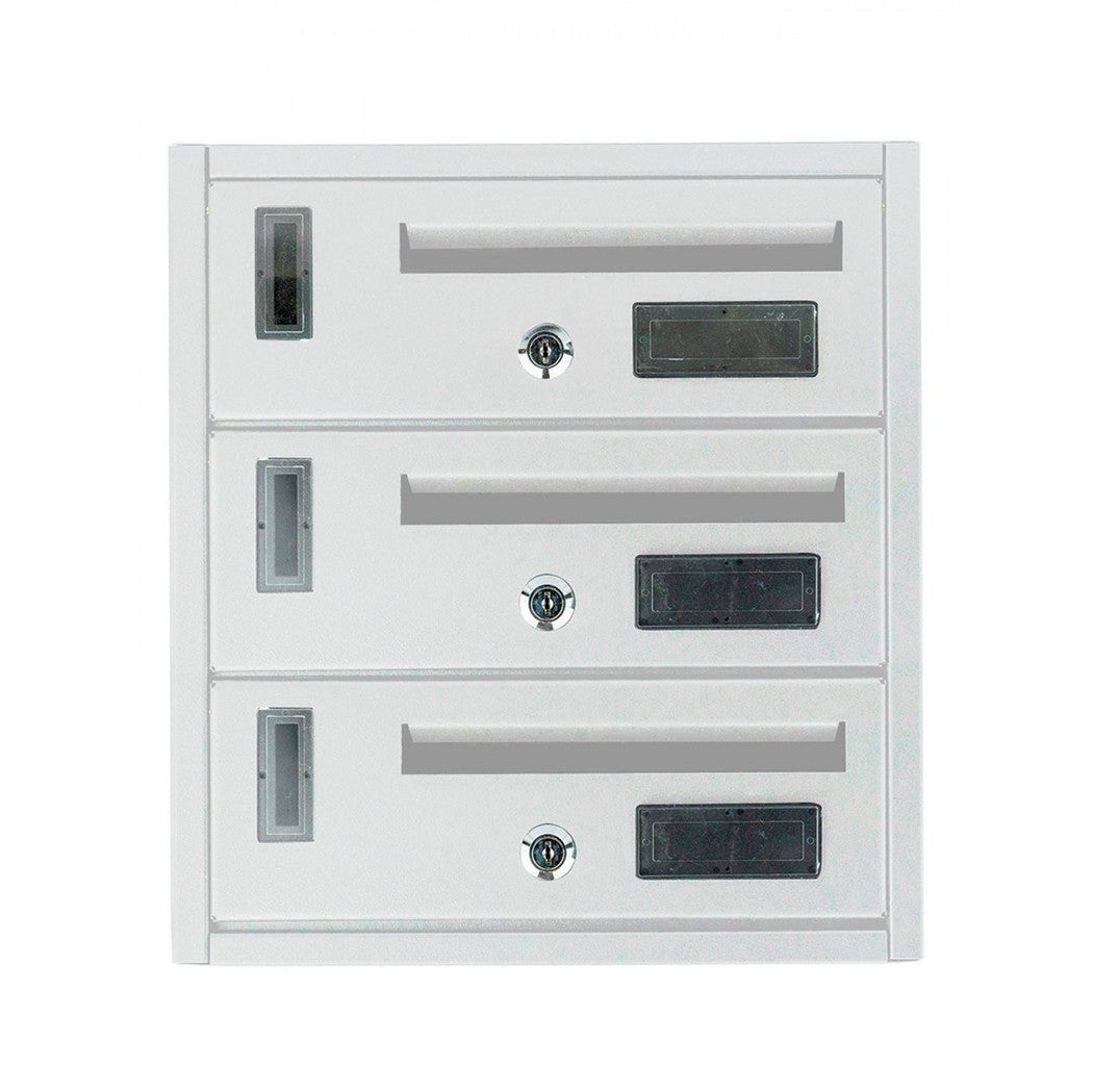 Boîte aux lettres en copropriété 3 places Iron White 25x39x36 cm BLANC