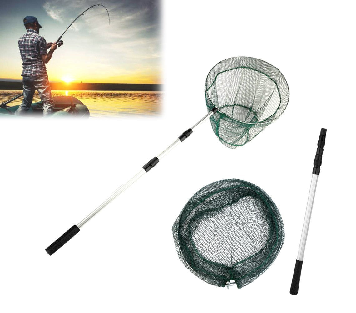 Epuisette de pêche télescopique 8094407 manche réglable en aluminium 140 cm
