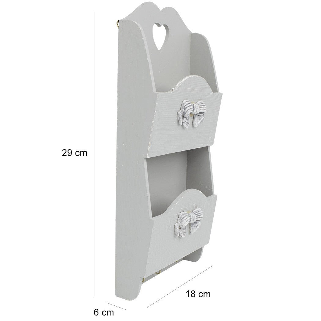 Porte-lettres murales en bois 2 places décoration arc 29Hx6Px18L cm