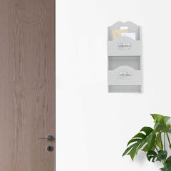 Porte-lettres murales en bois 2 places décoration arc 29Hx6Px18L cm