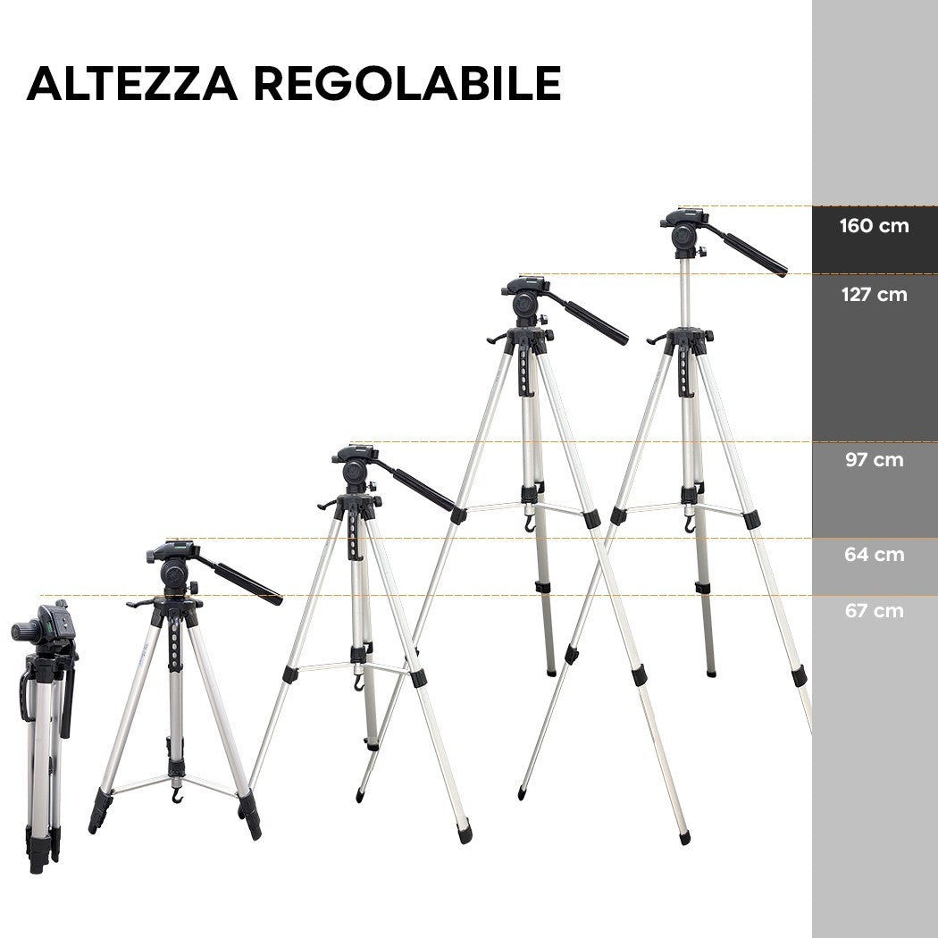 Trépied réglable 64 à 160cm 14376 chevalet en aluminium universel caméra