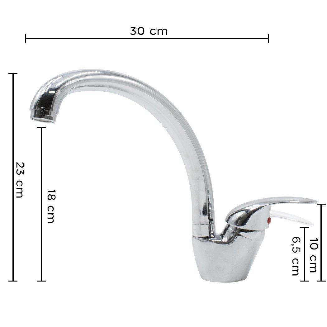 Robinet évier Vancouver N060-5 en acier chromé inoxydable pivotant 360°