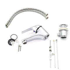 Mélangeur Robinet Lavabo Selenia 90043-5 en Acier avec Tubes Raccordement