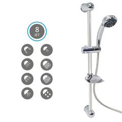 Atena N083-5 Douche coulissante en acier inoxydable avec 8 jets d'eau