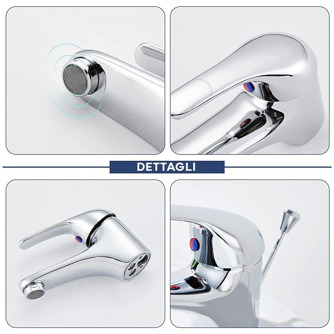 Robinet pour lavabo en acier inoxydable Colombo N026-1 avec décharge Pop Up