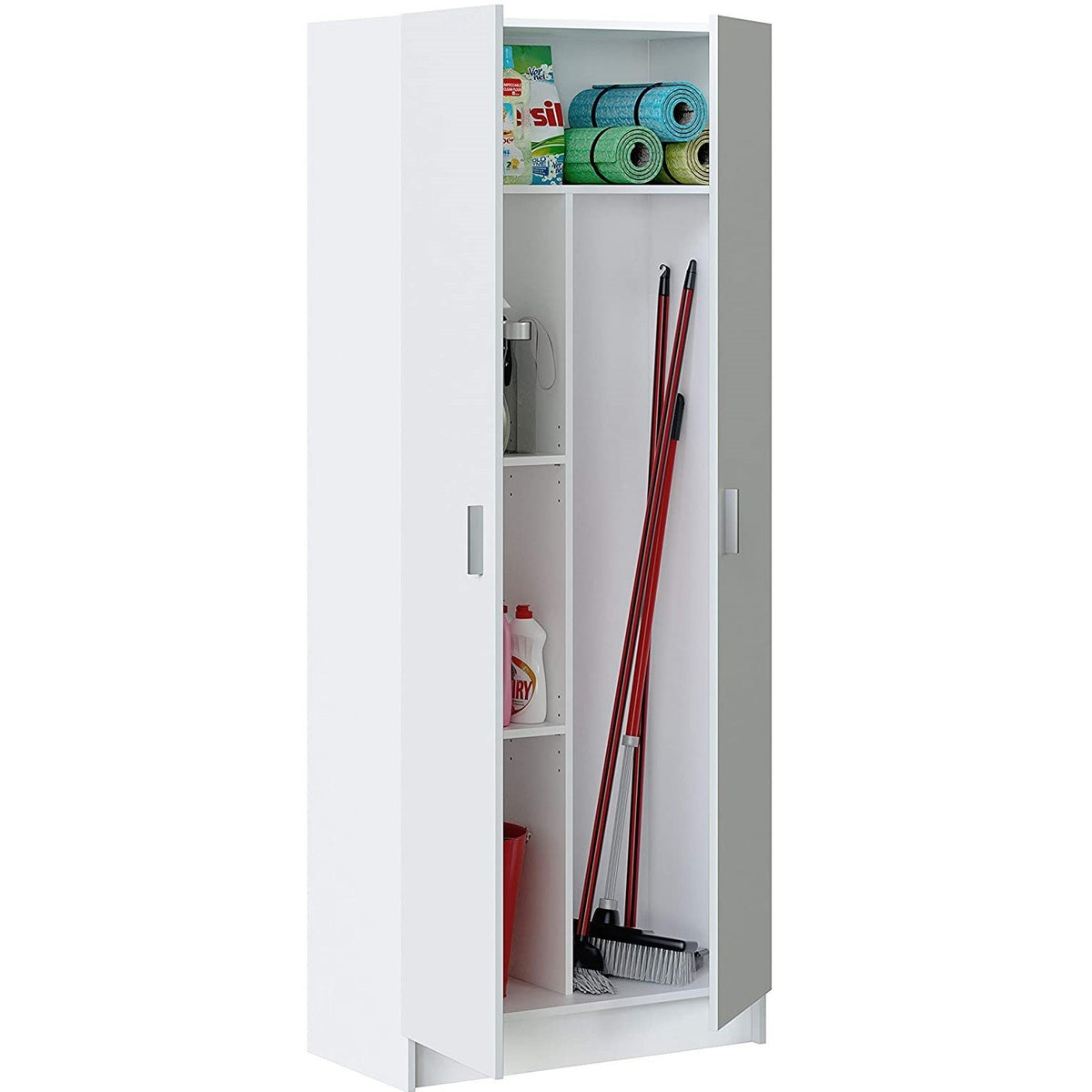 Mobile polyvalent 240800 Armoire Porte-scope 2 Portes Couleur Blanc 73x37x180cm