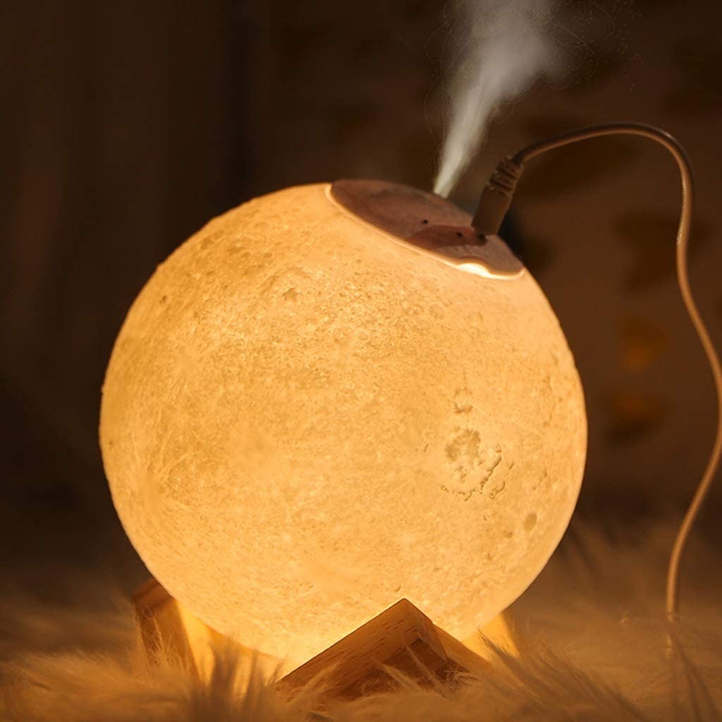 Lampe lune 3D conduit 13cm aromathérapie intensité lumière humidificateur